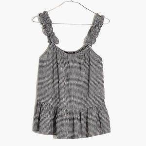Madewell Ruffle-Strap Cami Top in Gingham